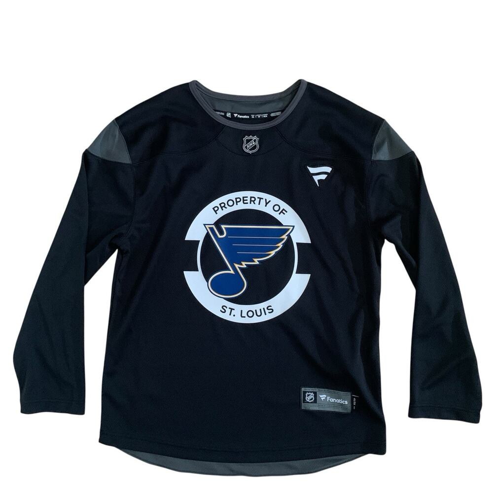 Fanatics St. Louis Blues Mens Sz XS NHL Hockey Property Of ST. Louis Jersey Nwot